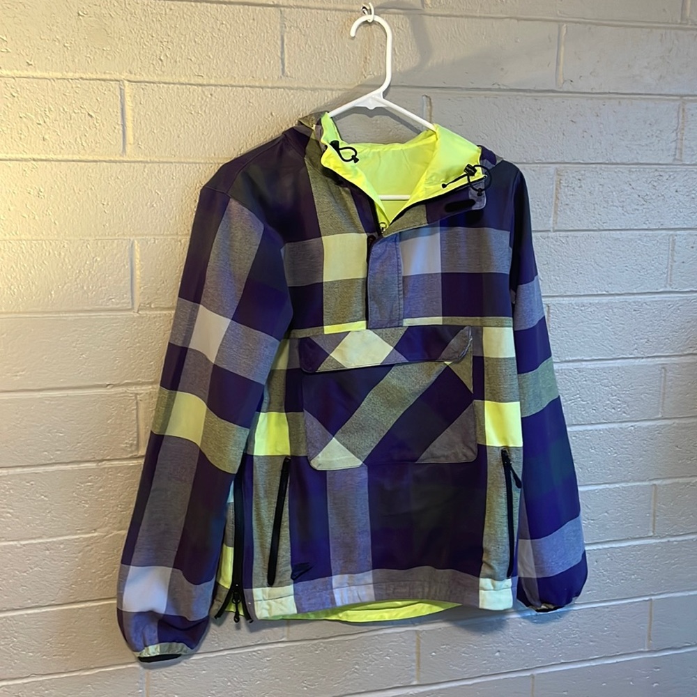 Nike vintage reversible hooded flannel lined windbreaker size XS